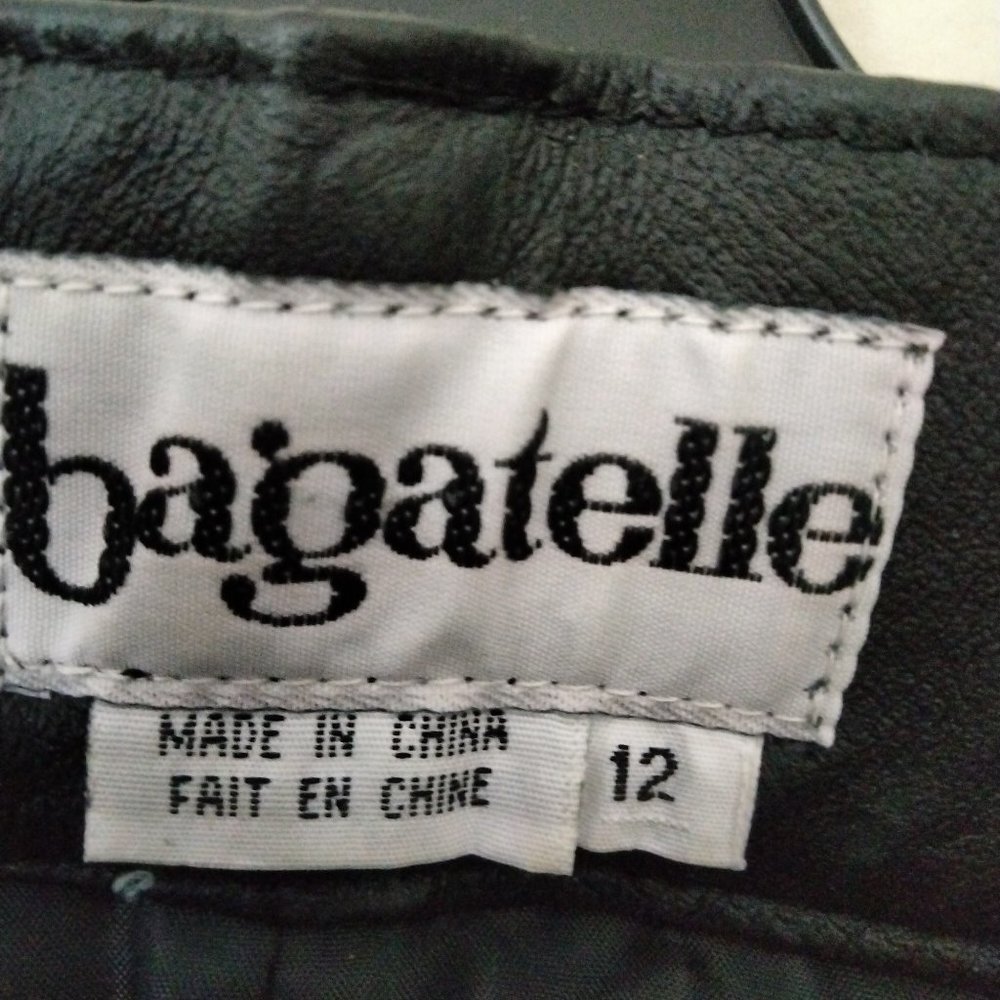 Bagatelle Black Genuine Leather high waisted Shorts - Picture 6 of 16